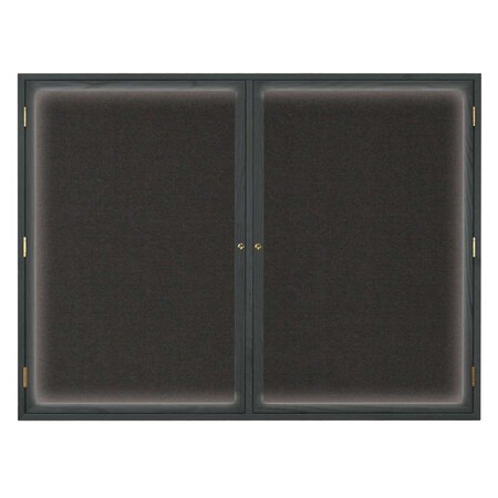 United Visual Products Double Door Indoor Enclosed Easy Tack Bo UV305EZ-MARBLE-GOLD